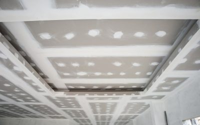 ceiling gypsum board installation at construction site ceiling gypsum board installation at construction site